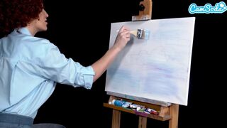 Ryan Keely bob ross cosplayban festés óráján megvadul a orbitális cickós milf
